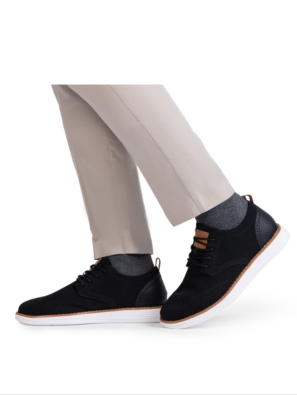 Bruno Marc Black KnitFlex Mesh Lightweight Sneakers